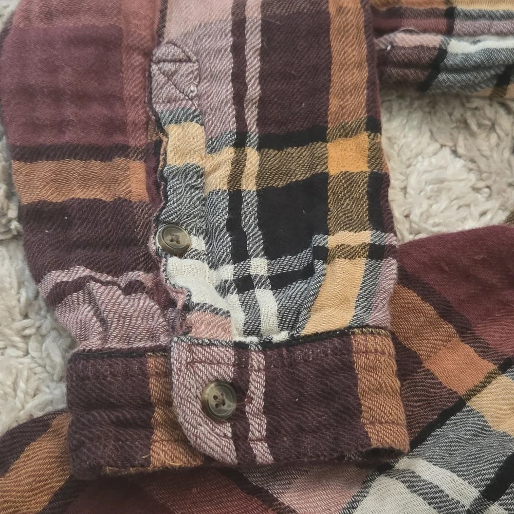 American Eagle Plaid Blouse Sz M - Picture 3 of 5